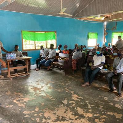 CEO interacts with the farmer group at the Akatankye community during the forum