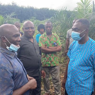 CEO visits a 1 year older oil plantation farmer